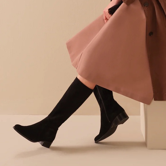 DuoBoots Haltham Standard Knee High Boots in Black Suede Sz 39 - Picture 5 of 13